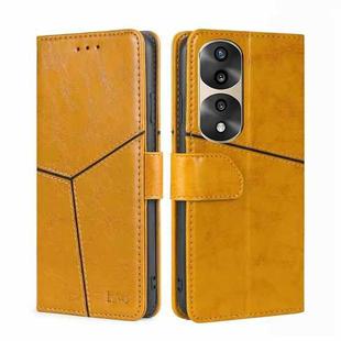 For Honor 70 Pro / 70 Pro+ Geometric Stitching Horizontal Flip Leather Phone Case(Yellow)