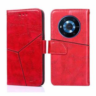 For Honor Magic3 Geometric Stitching Horizontal Flip Leather Phone Case(Red)