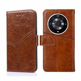 For Honor Magic3 Pro Geometric Stitching Horizontal Flip Leather Phone Case(Light Brown)