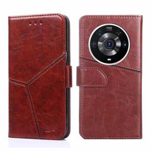For Honor Magic3 Pro Geometric Stitching Horizontal Flip Leather Phone Case(Dark Brown)