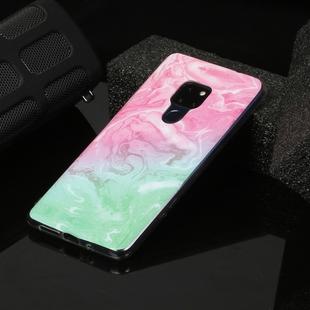 For Huawei Mate 20 Marble Pattern Soft TPU Protective Case(Pink Green)