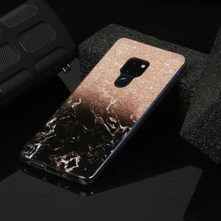 For Huawei Mate 20 Marble Pattern Soft TPU Protective Case(Rose Gold Black)