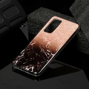 For Huawei P40 Marble Pattern Soft TPU Protective Case(Rose Gold Black)