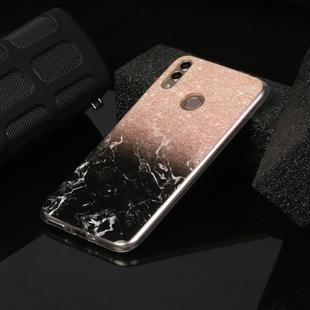 For Huawei Honor 8C Marble Pattern Soft TPU Protective Case(Rose Gold Black)