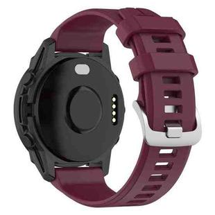 For Garmin Forerunner 955 / 255 / 745 22mm Silicone Watch Band(Wine Red)