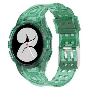 For Samsung Galaxy Watch4 40mm Silicone Integrated Watch Band(Transparent Green)