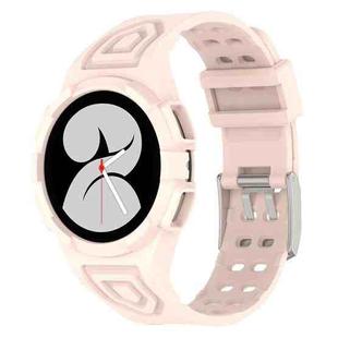 For Samsung Galaxy Watch4 44mm Silicone Integrated Watch Band(Light Pink)