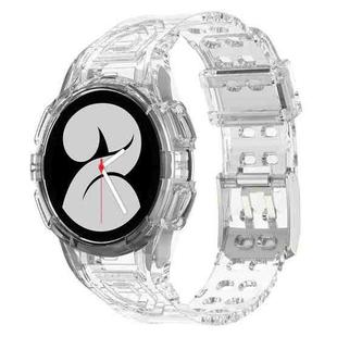 For Samsung Galaxy Watch4 44mm Silicone Integrated Watch Band(Transparent White)