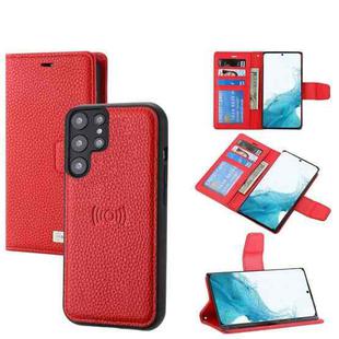 For Samsung Galaxy S22 5G Litchi Texture Magnetic Detachable Wallet Leather Phone Case(Red)