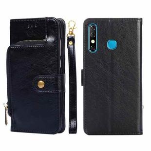 For Infinix Hot 8/Hot 8 Lite/X650/X650B/Tecon Camon 12 Zipper Bag Leather Phone Case(Black)
