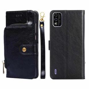 For Itel A48 Zipper Bag Leather Phone Case(Black)