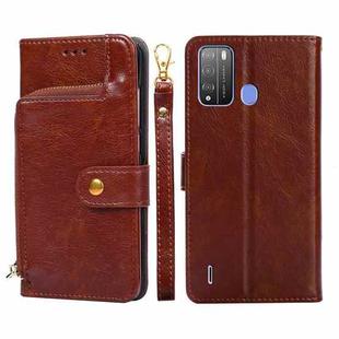 For Itel Vision 1 Pro Zipper Bag Leather Phone Case(Brown)