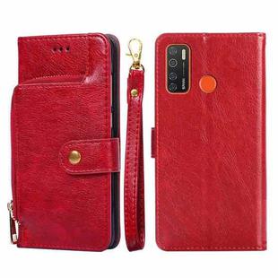 For Tecno Camon 15/CD7/Camon 15 Air/Spark 5/Spark 5 Pro Zipper Bag Leather Phone Case(Red)