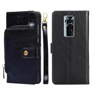 For Tecno Phantom X Zipper Bag Leather Phone Case(Black)
