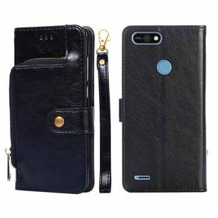 For Tecno Pop 2/Pop 2 F/Pop 2 Pro/Pop 2 Power/Itel P13/B1F Zipper Bag Leather Phone Case(Black)