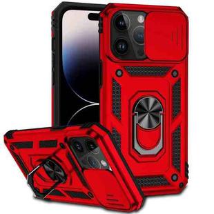 For iPhone 14 Pro Max Sliding Camshield Holder Phone Case (Red)