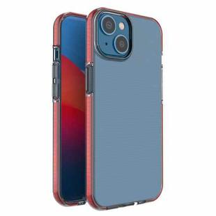 For iPhone 14 Two-color Transparent TPU Phone Case (Red)