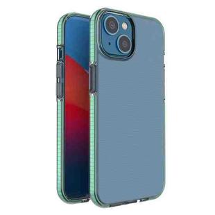 For iPhone 14 Two-color Transparent TPU Phone Case (Mint Green)