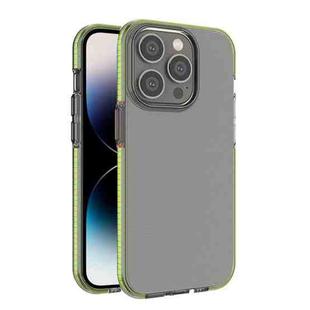 For iPhone 14 Pro Two-color Transparent TPU Phone Case(Lemon Yellow)