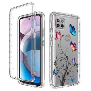 For Motorola One 5G Ace Transparent Painted Phone Case(Tree Butterflies)