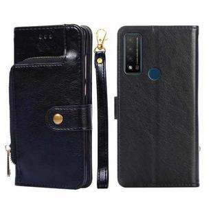 For TCL 20 R 5G/TCL Bremen/TCL 20 AX 5G Zipper Bag Leather Phone Case(Black)