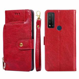 For TCL 20 R 5G/TCL Bremen/TCL 20 AX 5G Zipper Bag Leather Phone Case(Red)