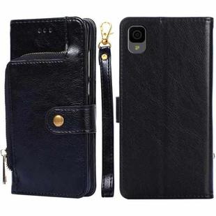 For TCL 30Z T602DL Zipper Bag Leather Phone Case(Black)