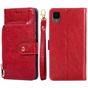 For TCL 30Z T602DL Zipper Bag Leather Phone Case(Red)