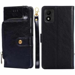 For TCL 303 Zipper Bag Leather Phone Case(Black)