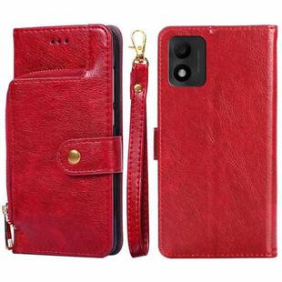 For TCL 303 Zipper Bag Leather Phone Case(Red)