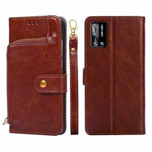 For DOOGEE N40 Pro Zipper Bag Leather Phone Case(Brown)