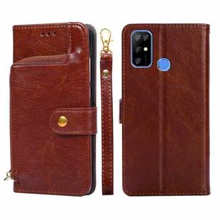 For DOOGEE X96 Pro Zipper Bag Leather Phone Case(Brown)