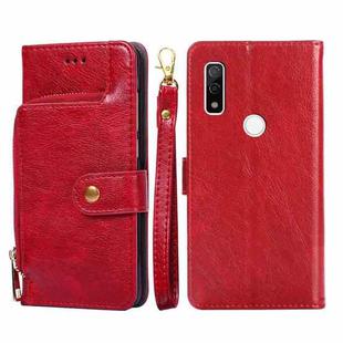 For Fujitsu ARROWS WE/F-51B Zipper Bag Leather Phone Case(Red)