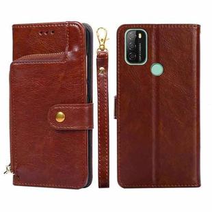 For Blackview A70 Zipper Bag Leather Phone Case(Brown)