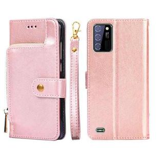 For OUKITEL C25 Zipper Bag Leather Phone Case(Rose Gold)