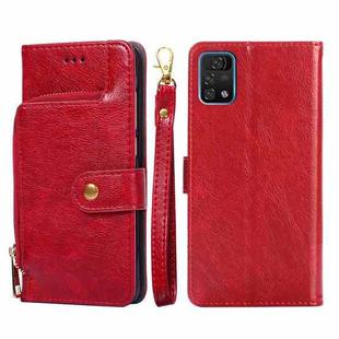 For UMIDIGI A11 Pro Max Zipper Bag Leather Phone Case(Red)
