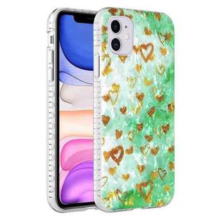 For iPhone 11 2.0mm Airbag Shockproof TPU Phone Case (Gold Heart)
