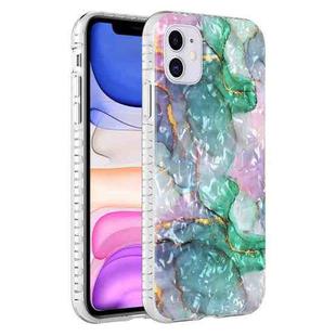 For iPhone 11 2.0mm Airbag Shockproof TPU Phone Case (Ink Green Marble)