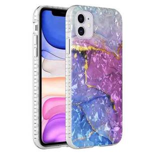 For iPhone 11 2.0mm Airbag Shockproof TPU Phone Case (Blue Purple Marble)