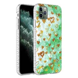 For iPhone 11 Pro Max 2.0mm Airbag Shockproof TPU Phone Case (Gold Heart)