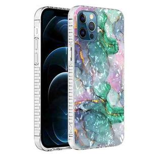 For iPhone 12 Pro Max 2.0mm Airbag Shockproof TPU Phone Case(Ink Green Marble)