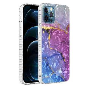 For iPhone 12 Pro Max 2.0mm Airbag Shockproof TPU Phone Case(Blue Purple Marble)