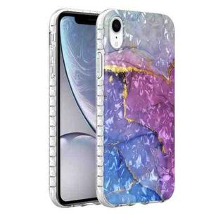 For iPhone XR 2.0mm Airbag Shockproof TPU Phone Case(Blue Purple Marble)