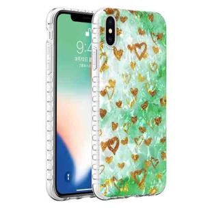 For iPhone X / XS 2.0mm Airbag Shockproof TPU Phone Case(Gold Heart)