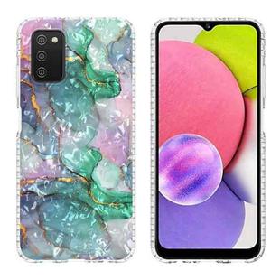 For Samsung Galaxy A03s 164mm 2.0mm Airbag Shockproof TPU Phone Case(Ink Green Marble)