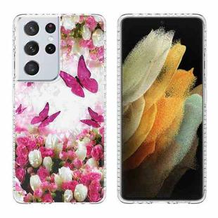 For Samsung Galaxy S21 Ultra 5G 2.0mm Airbag Shockproof TPU Phone Case(Dancing Butterflies)