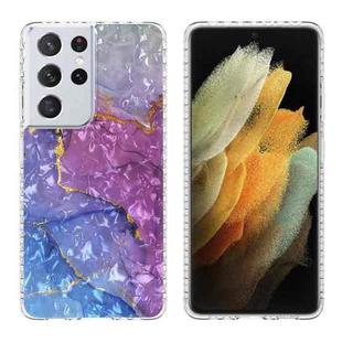 For Samsung Galaxy S21 Ultra 5G 2.0mm Airbag Shockproof TPU Phone Case(Blue Purple Marble)