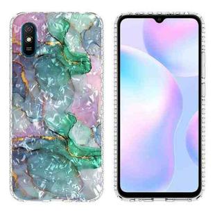 For Xiaomi Redmi 9A / Redmi 9i India 2.0mm Airbag Shockproof TPU Phone Case(Ink Green Marble)