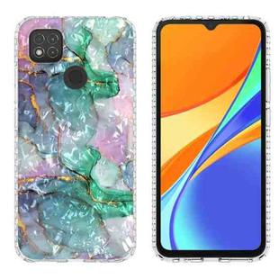 For Xiaomi Redmi 9C / Redmi 9 India 2.0mm Airbag Shockproof TPU Phone Case(Ink Green Marble)