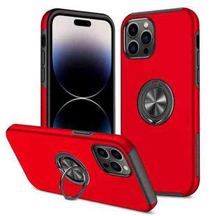 For iPhone 14 Pro Magnetic Ring Kickstand Shockproof Phone Case(Red)